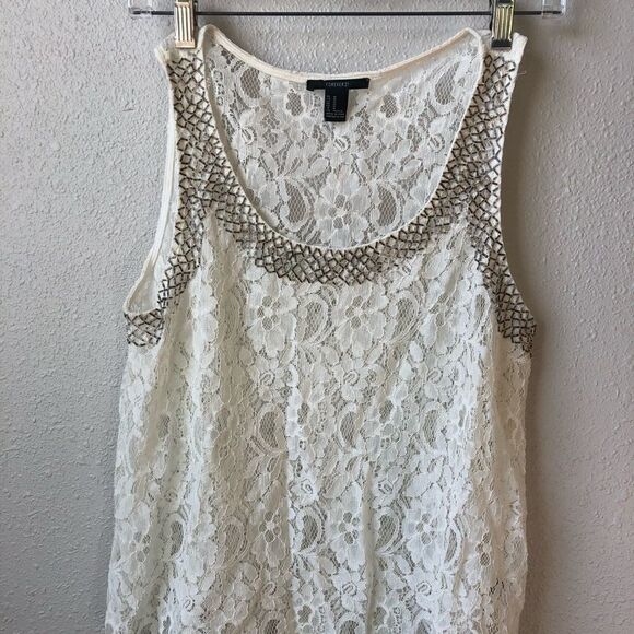 Forever 21 Beaded Lace Tank Top - Picture 1 of 6